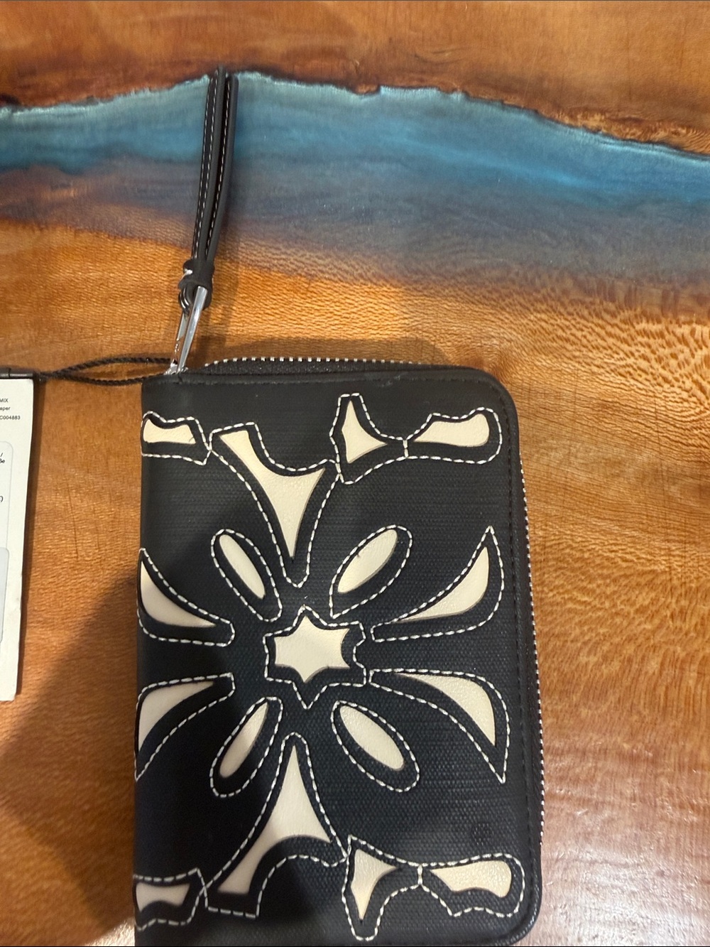 Desigual Black and Cream Zip Wallet